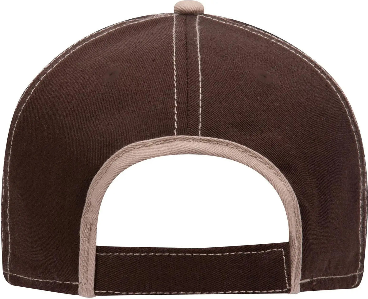 Otto 147-1071 6 Panel Low Profile Baseball Cap - Dk.brn/kha - 1/2’’ - 7 5/8’’