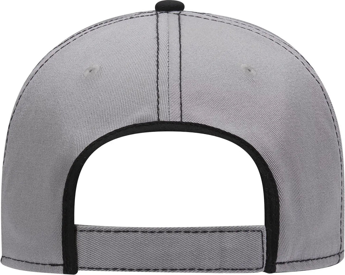 Otto 147-1071 6 Panel Low Profile Baseball Cap - Gry/blk - 1/2’’ - 7 5/8’’