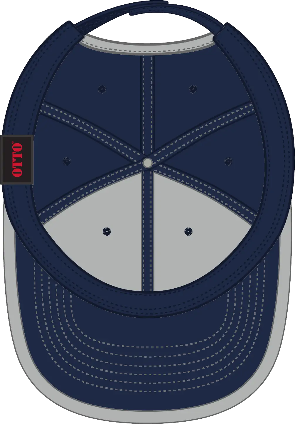 Otto 147-1071 6 Panel Low Profile Baseball Cap - Nvy/gry - 1/2’’ - 7 5/8’’