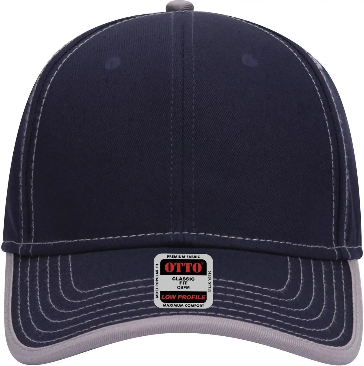 Otto 147-1071 6 Panel Low Profile Baseball Cap - Nvy/gry - 1/2’’ - 7 5/8’’