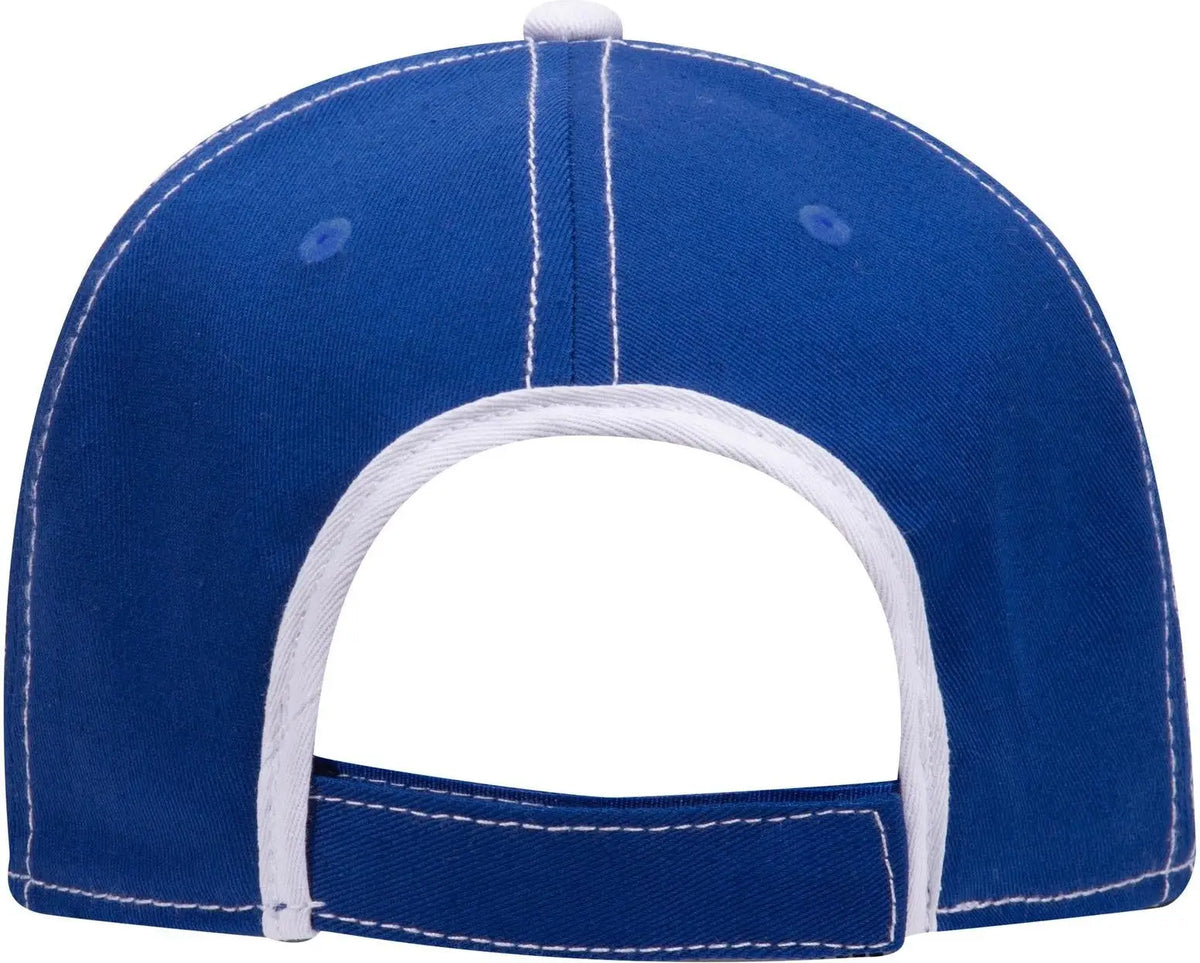 Otto 147-1071 6 Panel Low Profile Baseball Cap - Ryl/wht - 1/2’’ - 7 5/8’’