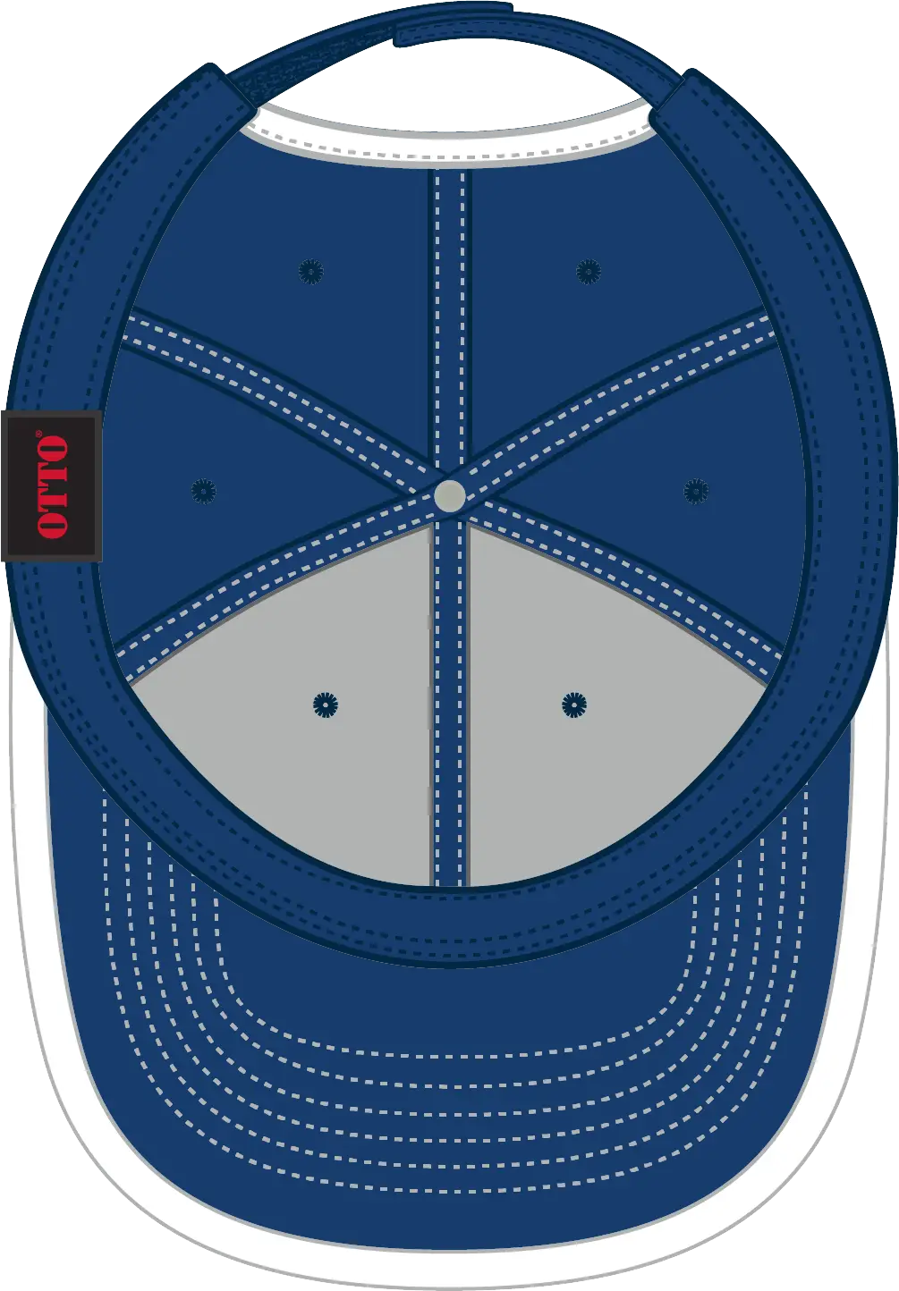 Otto 147-1071 6 Panel Low Profile Baseball Cap - Ryl/wht - 1/2’’ - 7 5/8’’