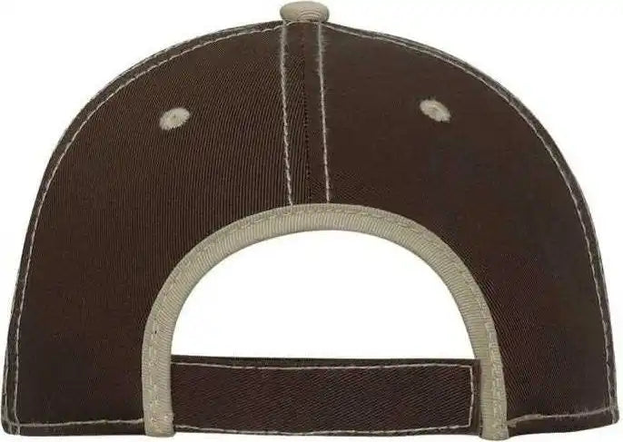 Otto 147-1071 Superior Cotton Twill W/ Contrast Stitching Binding Trim Visor 6 Panel Low Profile Baseball Cap - Dark
