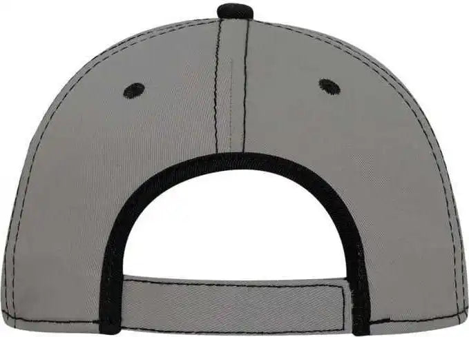 Otto 147-1071 Superior Cotton Twill W/ Contrast Stitching Binding Trim Visor 6 Panel Low Profile Baseball Cap - Gray