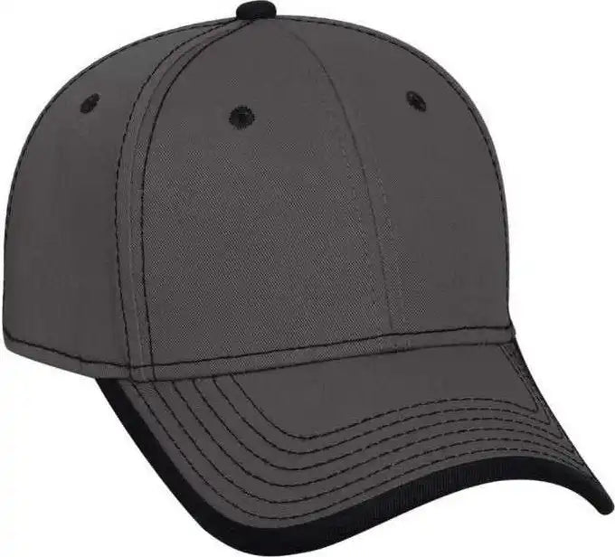 Otto 147-1071 Superior Cotton Twill W/ Contrast Stitching Binding Trim Visor 6 Panel Low Profile Baseball Cap