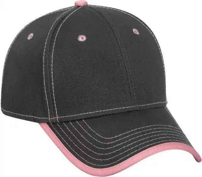 Otto 147-1071 Superior Cotton Twill W/ Contrast Stitching Binding Trim Visor 6 Panel Low Profile Baseball Cap