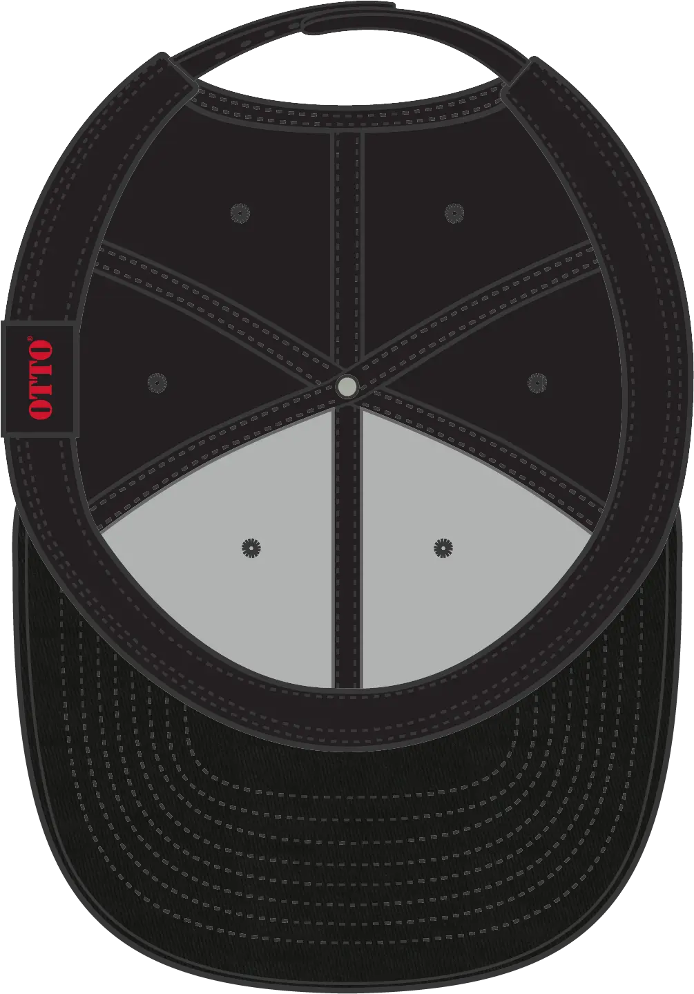 Otto 148-1197 ?Otto Snap’ 6 Panel Pro Style Snapback Cap - Black - 1/2’’ - 7 5/8’’