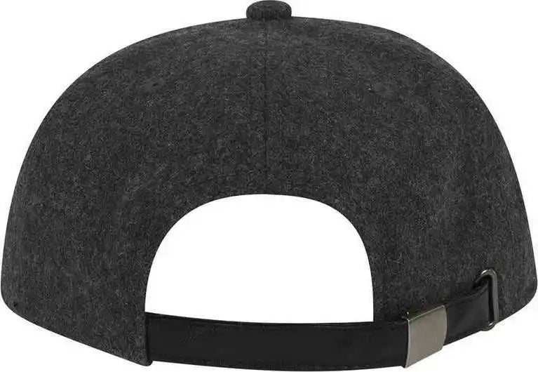 Otto 148-1200 Melton Wool Blend Twill Square Flat Visor 6 Panel Pro Style Baseball Cap - Heather Black - one Size Fits