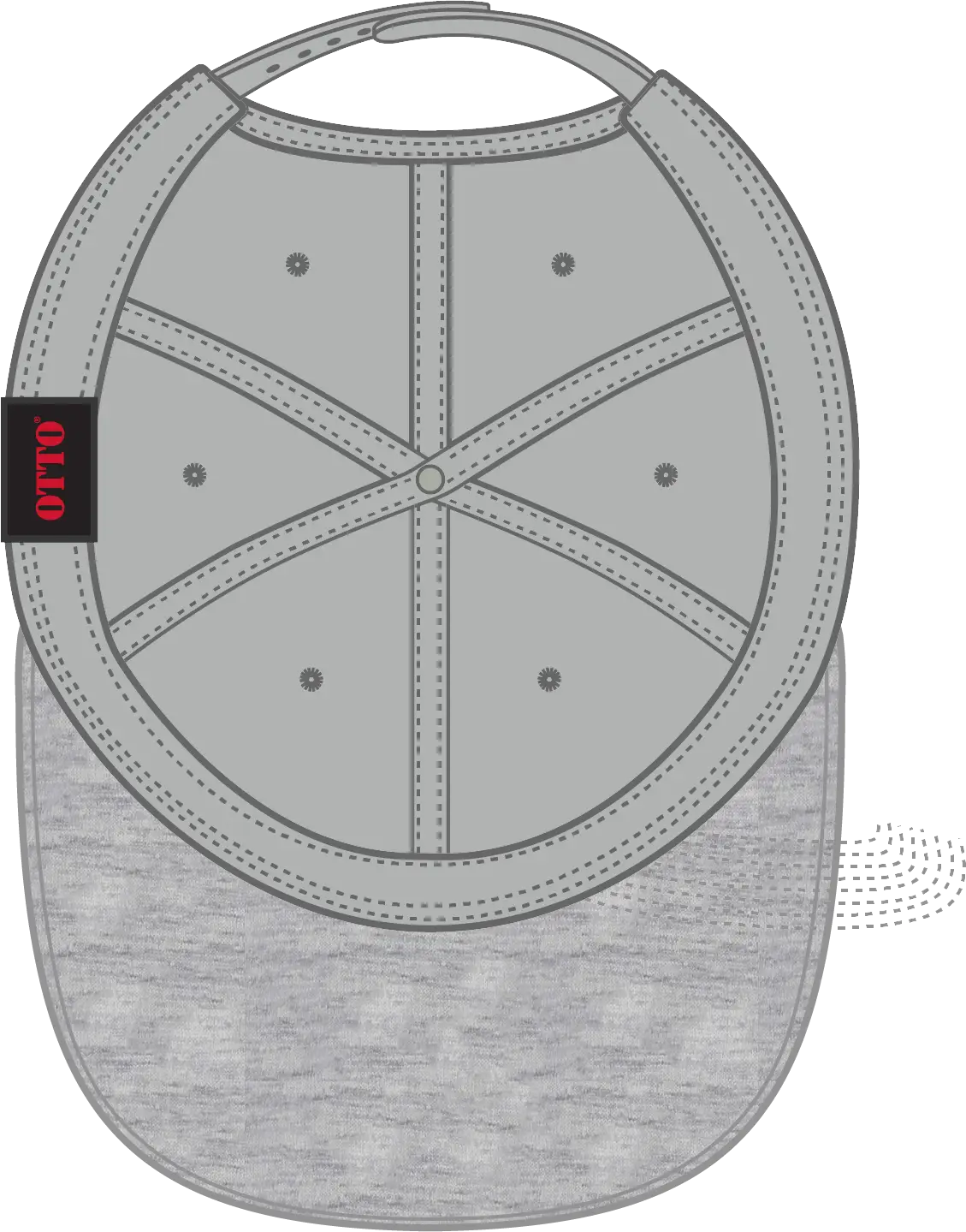 Otto 148-1218 ?Otto Snap’ 6 Panel Mid Profile Snapback Cap - Heath.gry/gry - 1/2’’ - 7 5/8’’