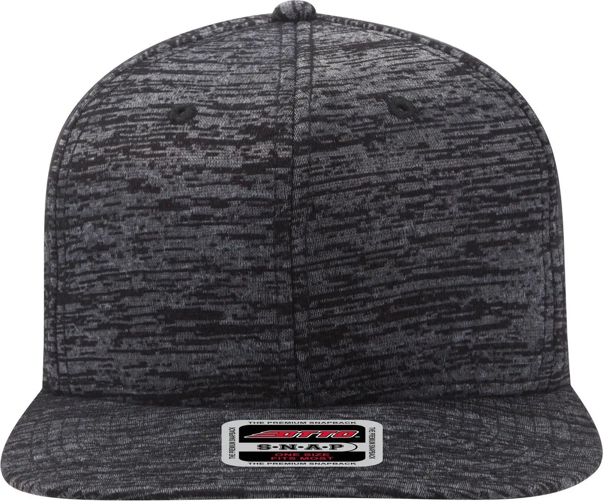 Otto 148-1218 ?Otto Snap’ 6 Panel Mid Profile Snapback Cap - Heath. Black - 1/2’’ - 7 5/8’’