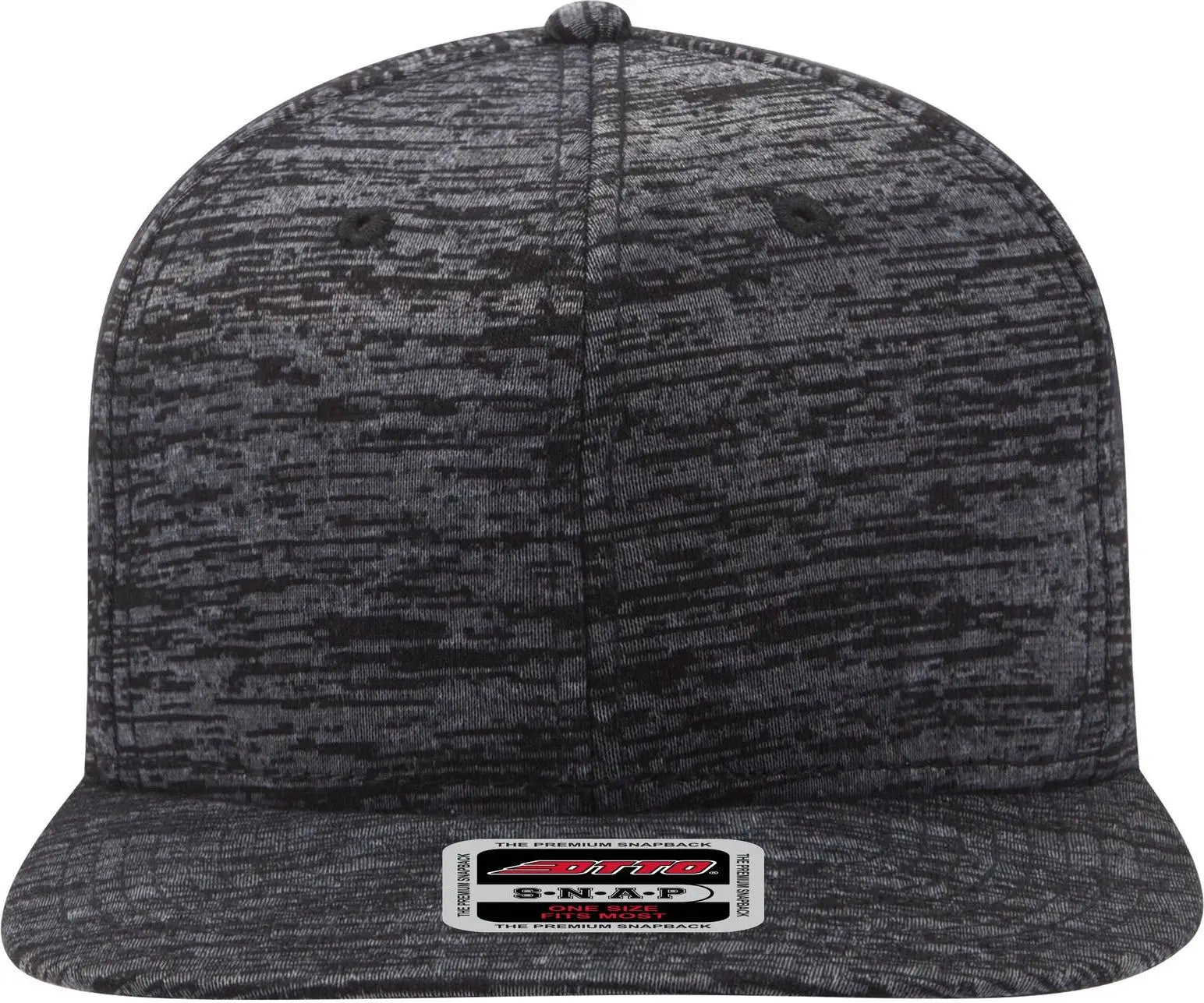 Otto 148-1218 ?Otto Snap’ 6 Panel Mid Profile Snapback Cap - Heath. Black - 1/2’’ - 7 5/8’’