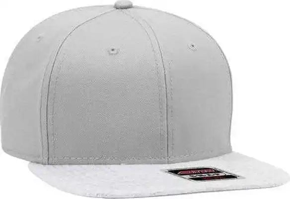 Otto 148-1218 Snap 6 Panel Mid Profile Snapback Cap - Heather Gray - one Size Fits Most
