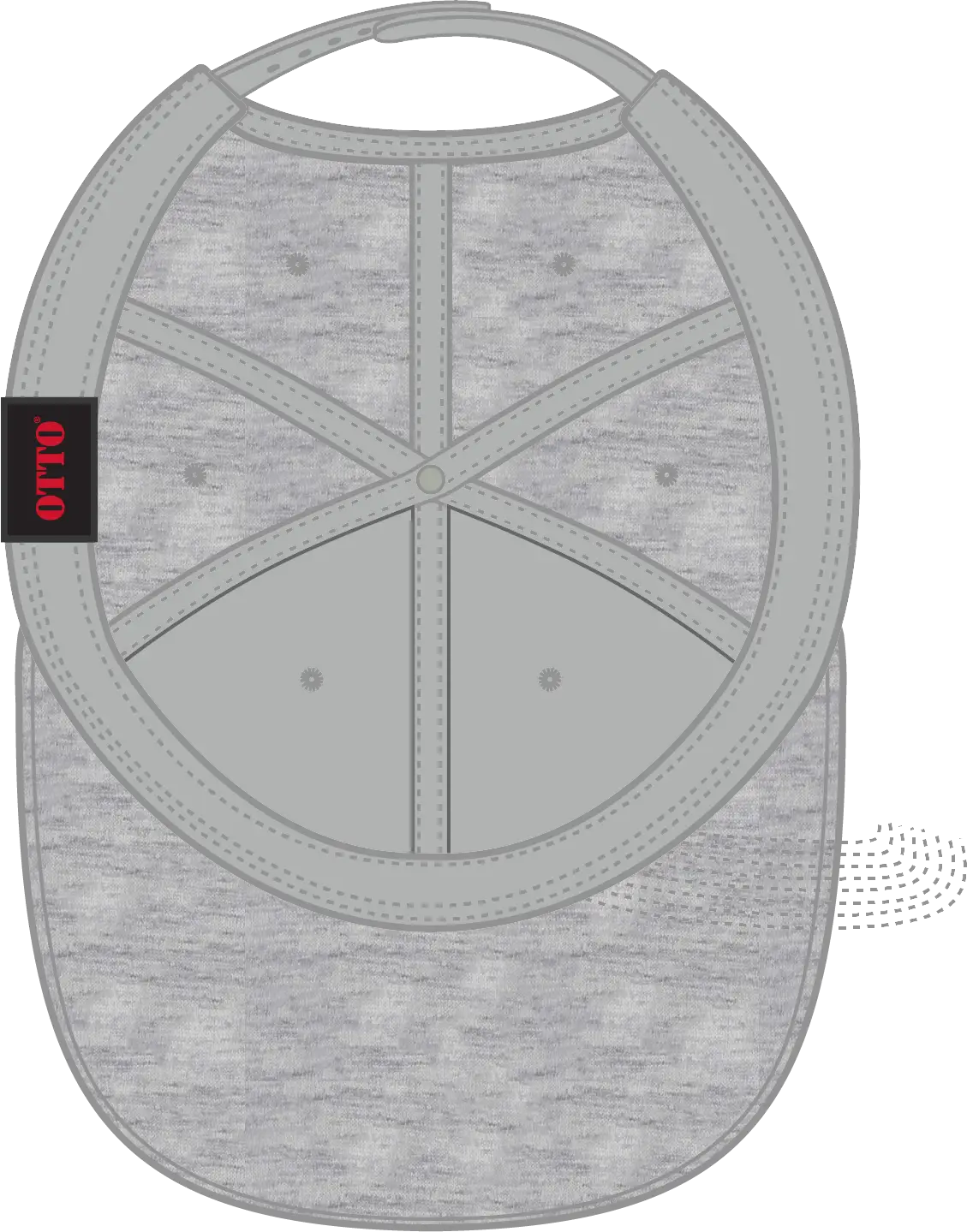 Otto 148-1218a ?Otto Snap’ 6 Panel Mid Profile Snapback Cap - Heath. Gray - 1/2’’ - 7 5/8’’