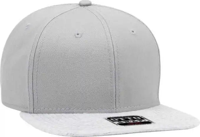 Otto 148-1218a Snap 6 Panel Mid Profile Snapback Cap - Heather Gray - one Size Fits Most