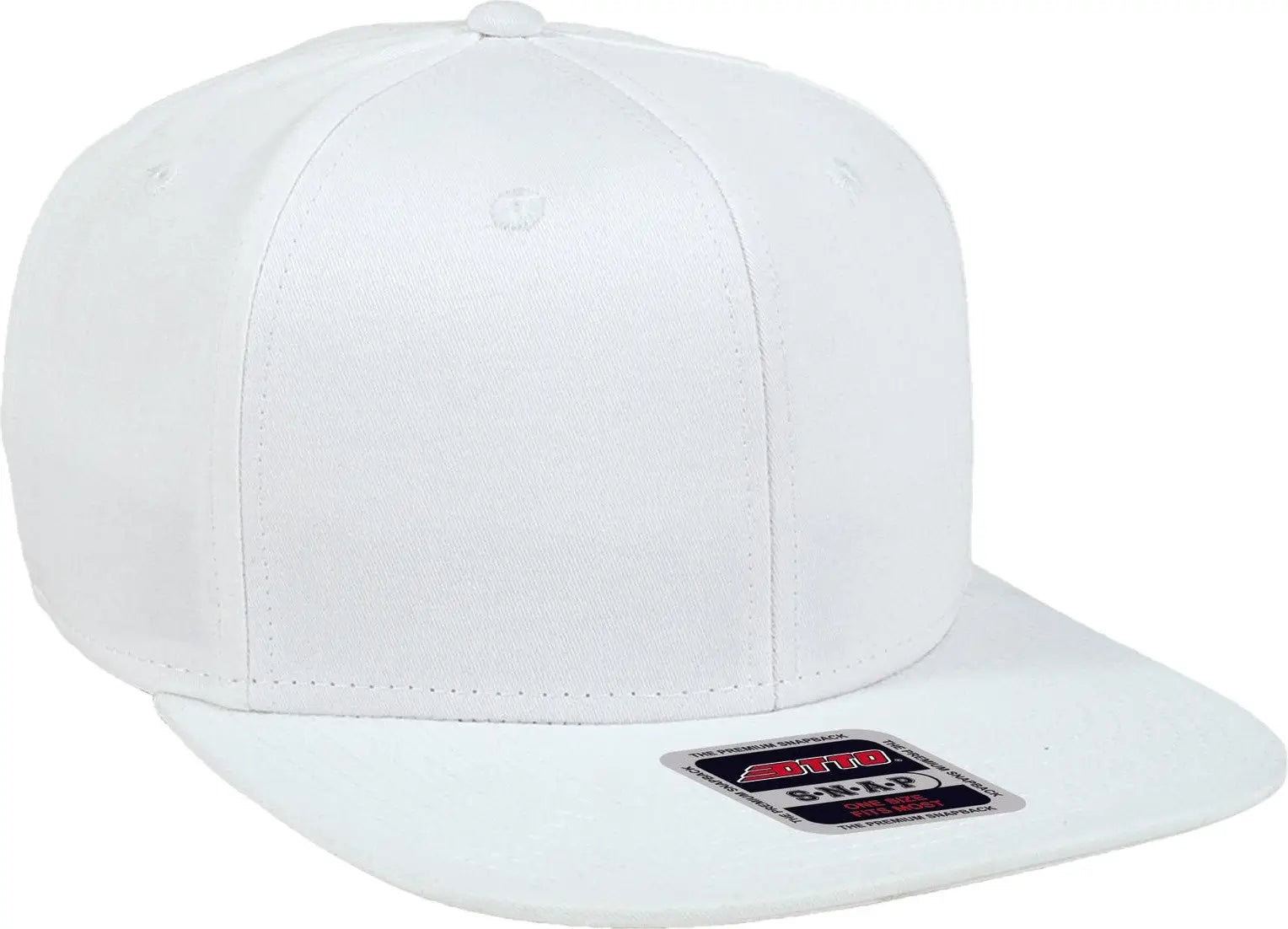 Otto 148-1224 ?Otto Snap’ 6 Panel Mid Profile Snapback Cap - White - 1/2’’ - 7 5/8’’