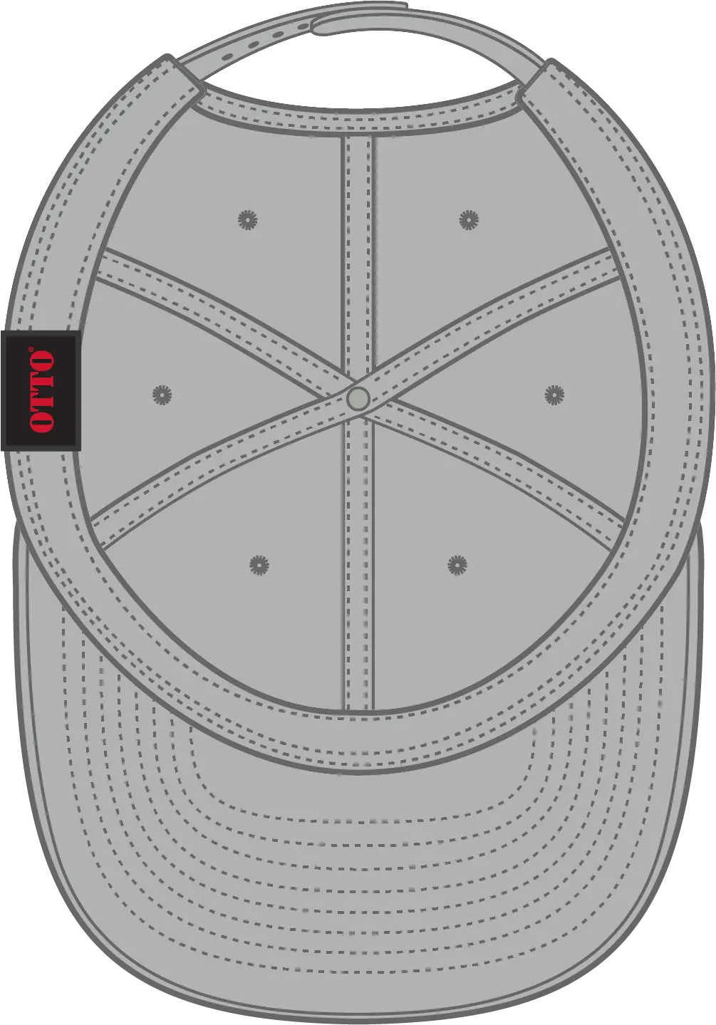 Otto 148-1228 ?Otto Comfy Fit’ 6 Panel Pro Style Snapback Cap - Gray - 1/2’’ - 7 5/8’’