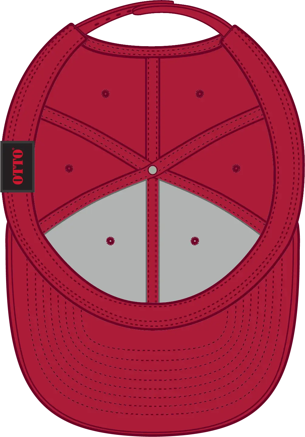 Otto 148-1228 ?Otto Comfy Fit’ 6 Panel Pro Style Snapback Cap - Red - 1/2’’ - 7 5/8’’