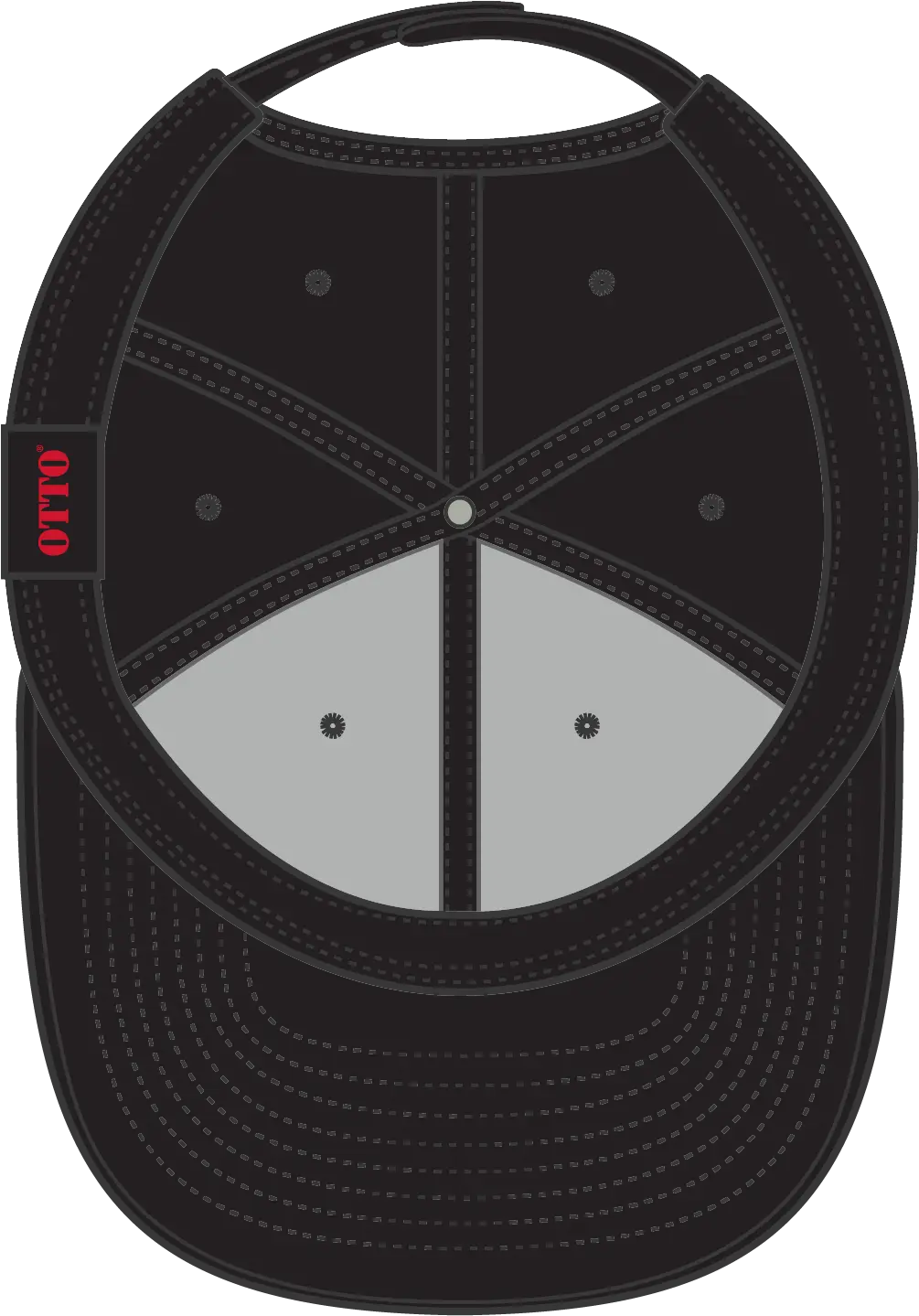 Otto 148-1267 ?Otto Snap’ 6 Panel Pro Style Snapback Cap - Black - 1/2’’ - 7 5/8’’