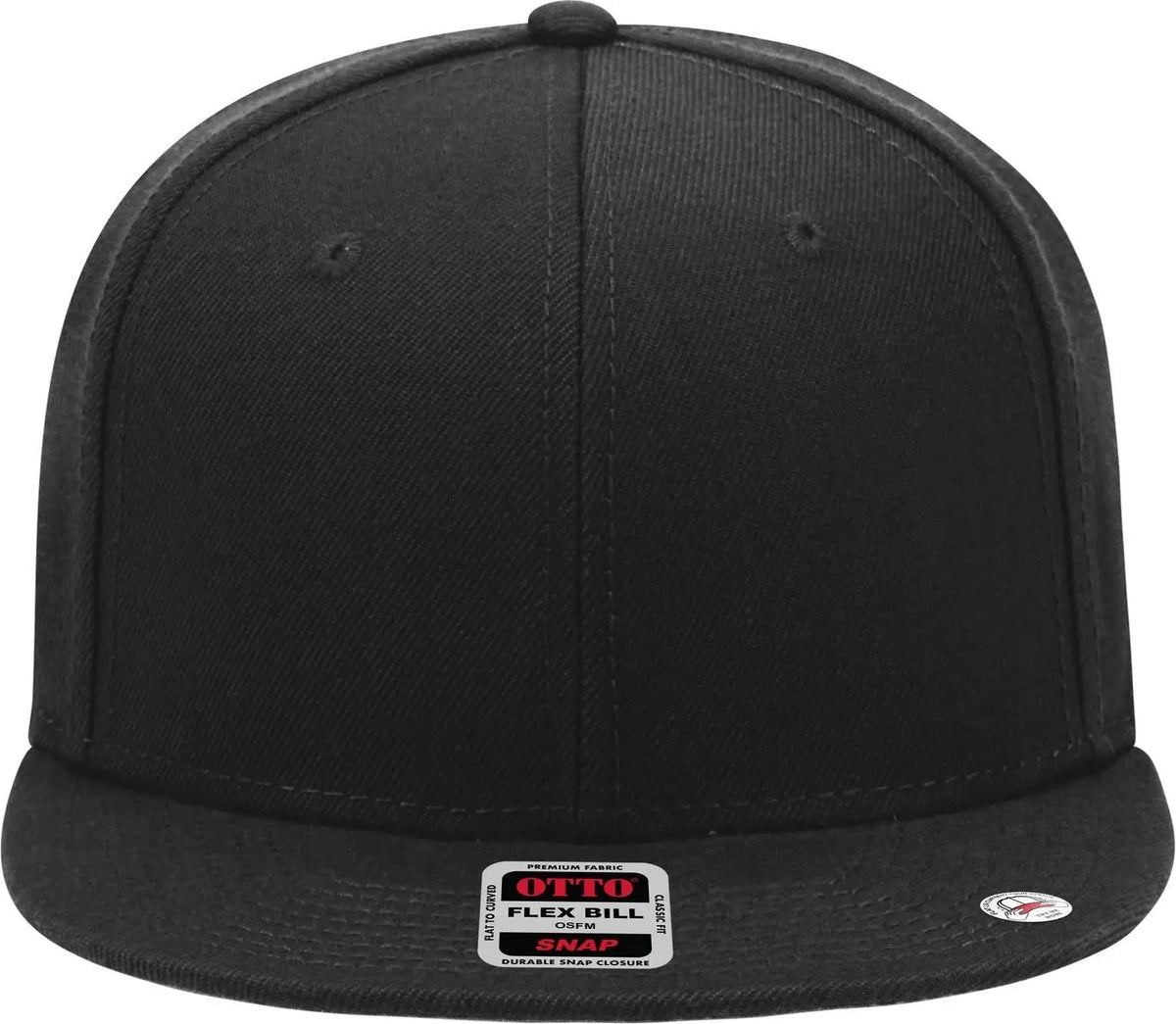 Otto 148-1267 ?Otto Snap’ 6 Panel Pro Style Snapback Cap - Black - 1/2’’ - 7 5/8’’