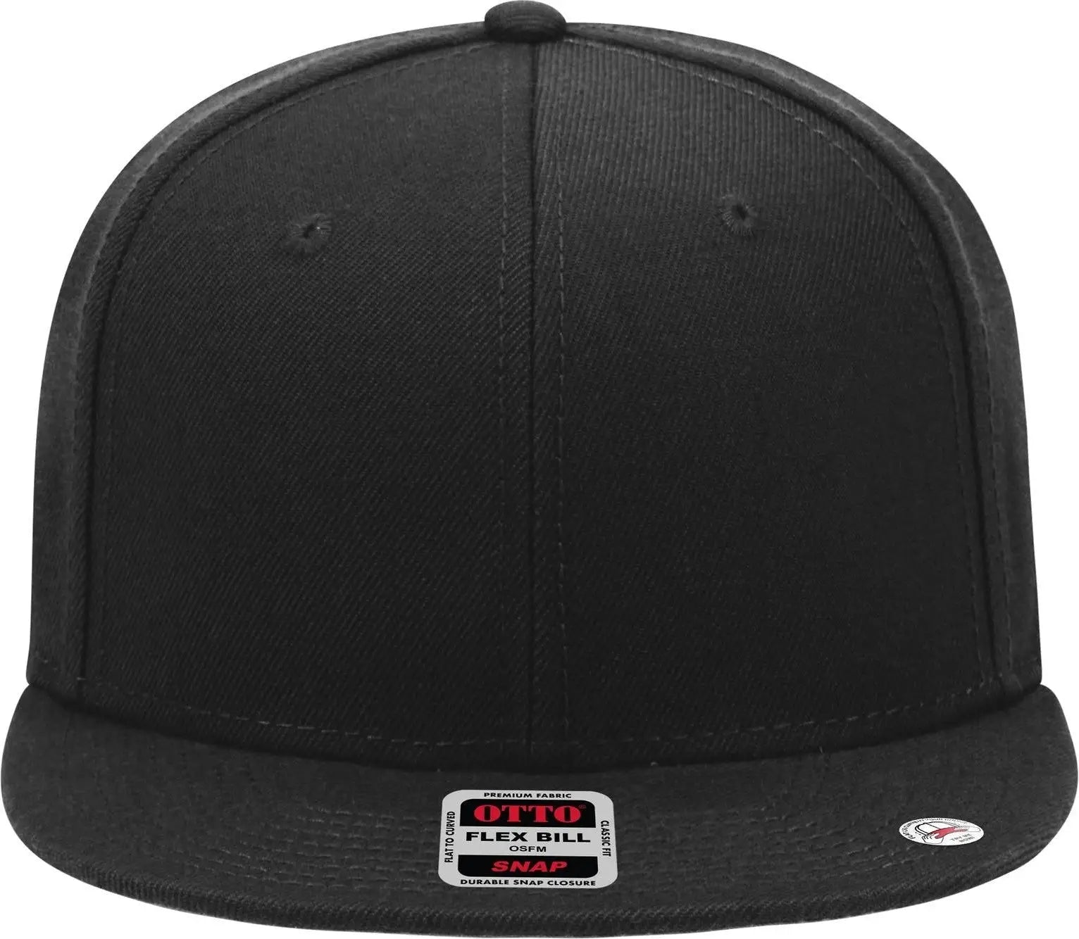 Otto 148-1267 ?Otto Snap’ 6 Panel Pro Style Snapback Cap - Black - 1/2’’ - 7 5/8’’