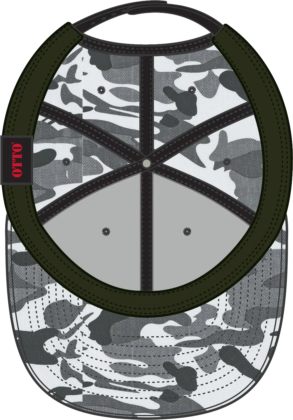 Otto 148-1267 ?Otto Snap’ 6 Panel Pro Style Snapback Cap - Camo 025 - 1/2’’ - 7 5/8’’