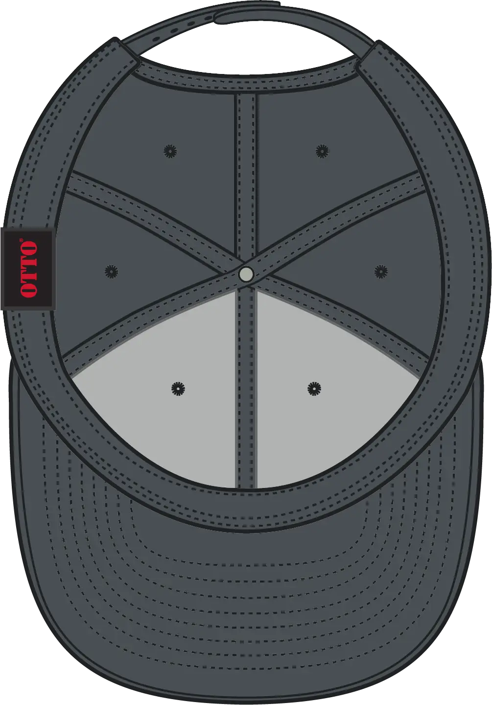 Otto 148-1267 ?Otto Snap’ 6 Panel Pro Style Snapback Cap - Char. Gray - 1/2’’ - 7 5/8’’