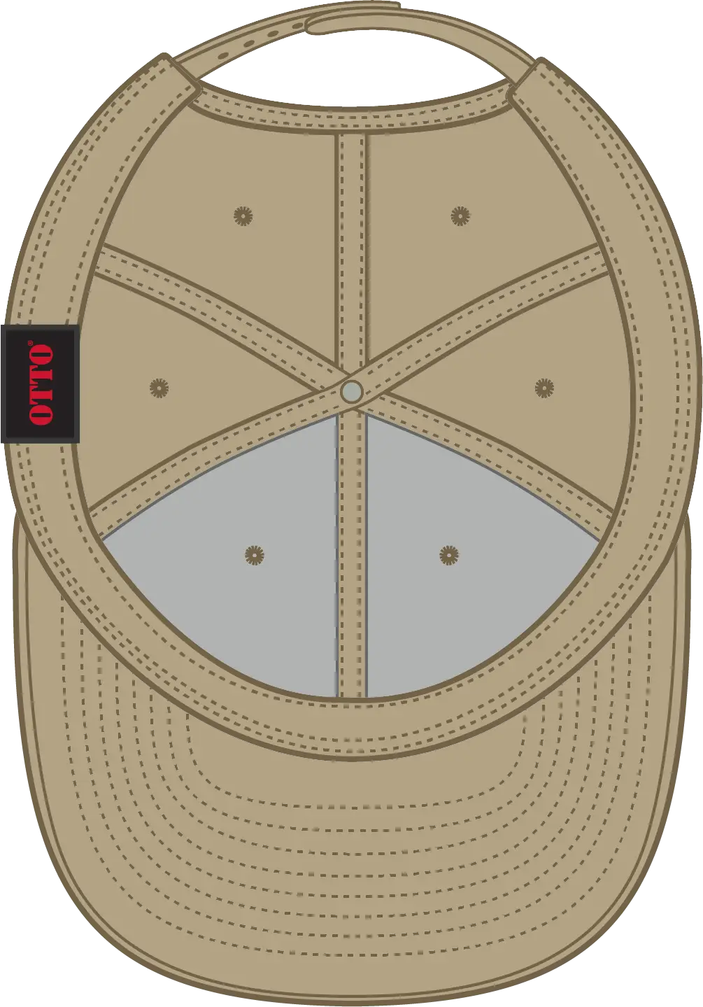 Otto 148-1267 ?Otto Snap’ 6 Panel Pro Style Snapback Cap - Khaki - 1/2’’ - 7 5/8’’
