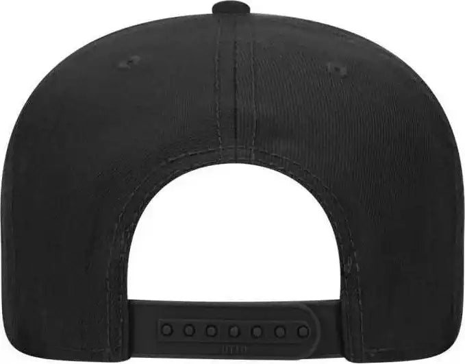 Otto 148-1267 Snap 6 Panel Mid Profile Snapback Hat - Black - one Size Fits Most