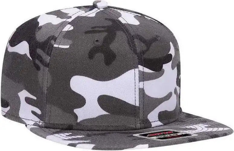 Otto 148-1267 Snap 6 Panel Mid Profile Snapback Hat - Gray Camo - one Size Fits Most
