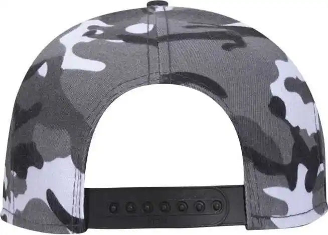 Otto 148-1267 Snap 6 Panel Mid Profile Snapback Hat - Gray Camo - one Size Fits Most
