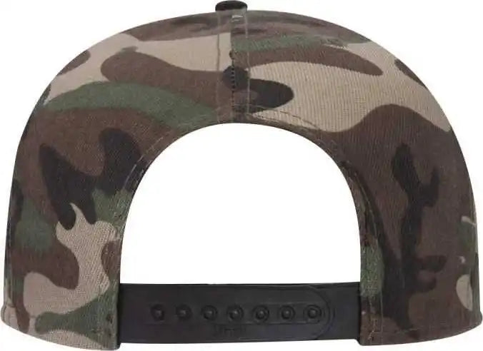 Otto 148 1267 Snap 6 Panel Mid Profile Snapback Hat Green Camo / one Size Fits Most