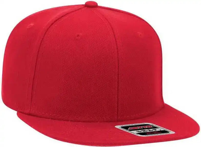 Otto 148-1267 Snap 6 Panel Mid Profile Snapback Hat - Red - one Size Fits Most