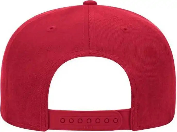 Otto 148-1267 Snap 6 Panel Mid Profile Snapback Hat - Red - one Size Fits Most