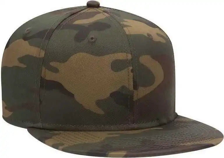 Otto 148-1274 Snap Camouflage 6 Panel Mid Profile Snapback Cap - Black Dark Green Brown - one Size Fits Most