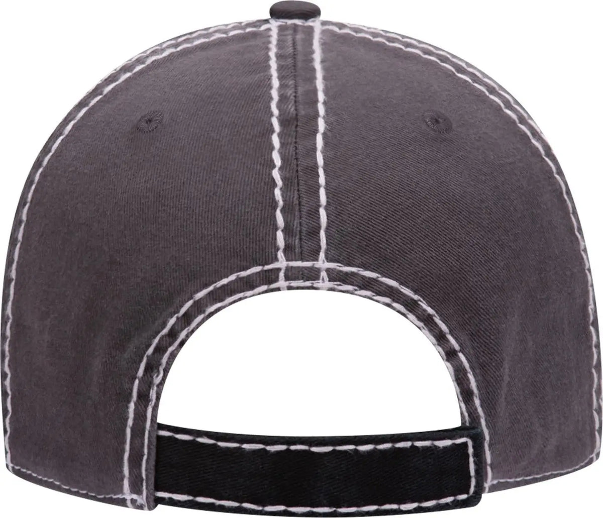 Otto 149-1091 6 Panel Low Profile Dad Cap - Blk/blk/ch.gry - 1/2’’ - 7 5/8’’