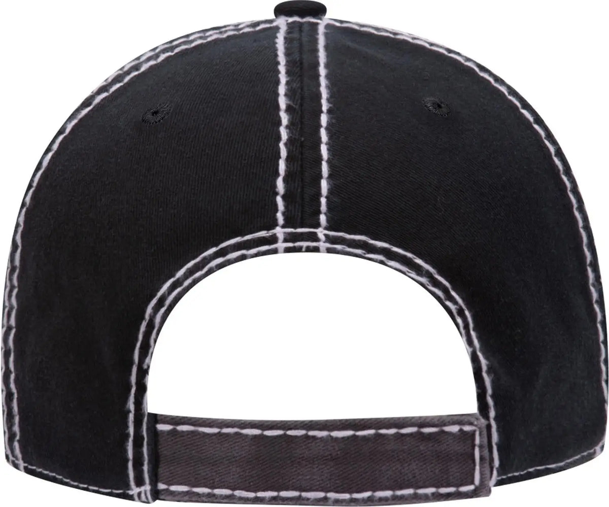 Otto 149-1091 6 Panel Low Profile Dad Cap - Blk/ch.gry/blk - 1/2’’ - 7 5/8’’