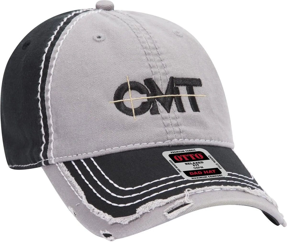 Otto 149-1091 6 Panel Low Profile Dad Cap - Blk/gry/blk - 1/2’’ - 7 5/8’’