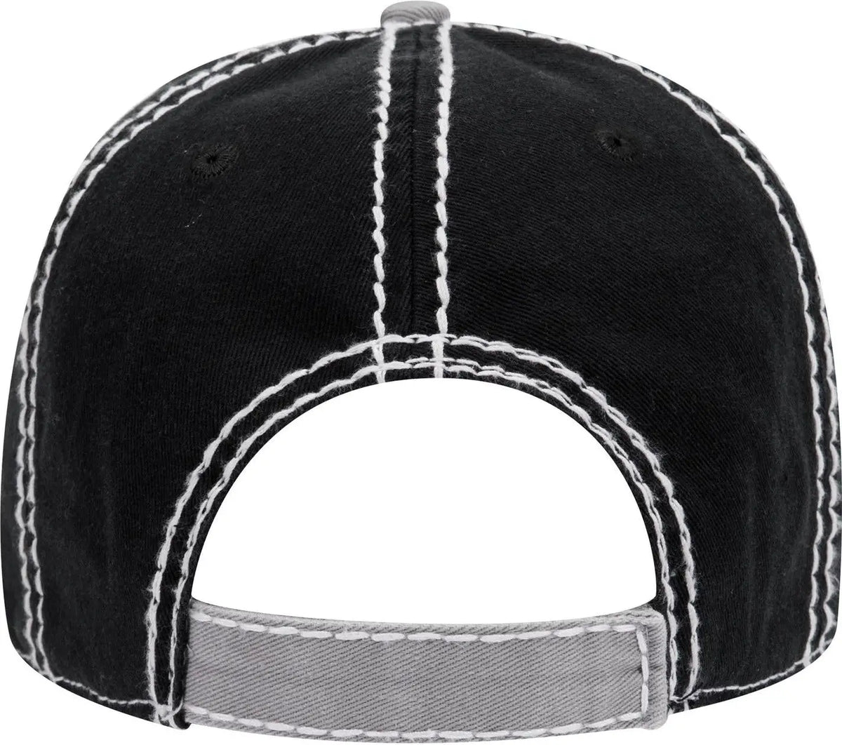 Otto 149-1091 6 Panel Low Profile Dad Cap - Blk/gry/blk - 1/2’’ - 7 5/8’’