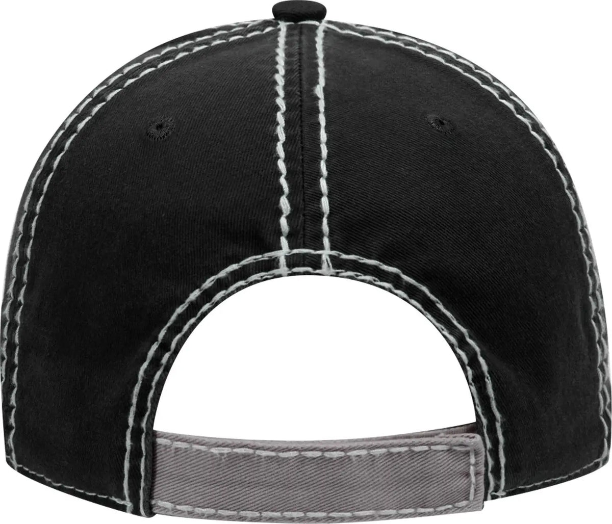 Otto 149-1091 6 Panel Low Profile Dad Cap - Gry/gry/blk - 1/2’’ - 7 5/8’’