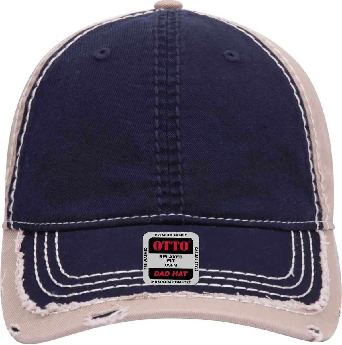 Otto 149-1091 6 Panel Low Profile Dad Cap - Nvy/nvy/kha - 1/2’’ - 7 5/8’’