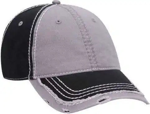 Otto 149 1091 6 Panel Low Profile Dad Hat Black Gray / one Size Fits Most