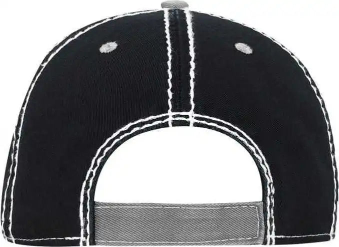 Otto 149 1091 6 Panel Low Profile Dad Hat Black Gray / one Size Fits Most