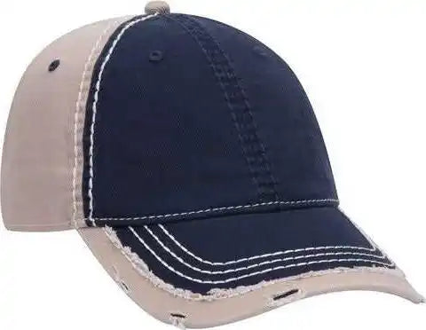 Otto 149-1091 6 Panel Low Profile Dad Hat - Navy Khaki - one Size Fits Most