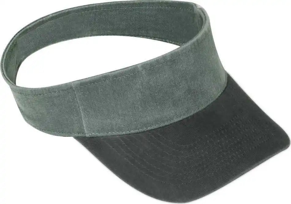 Otto 15-280 100% Cotton Twill Youth Sun Visor - Black Dark Green - Forest / one Size Fits Most