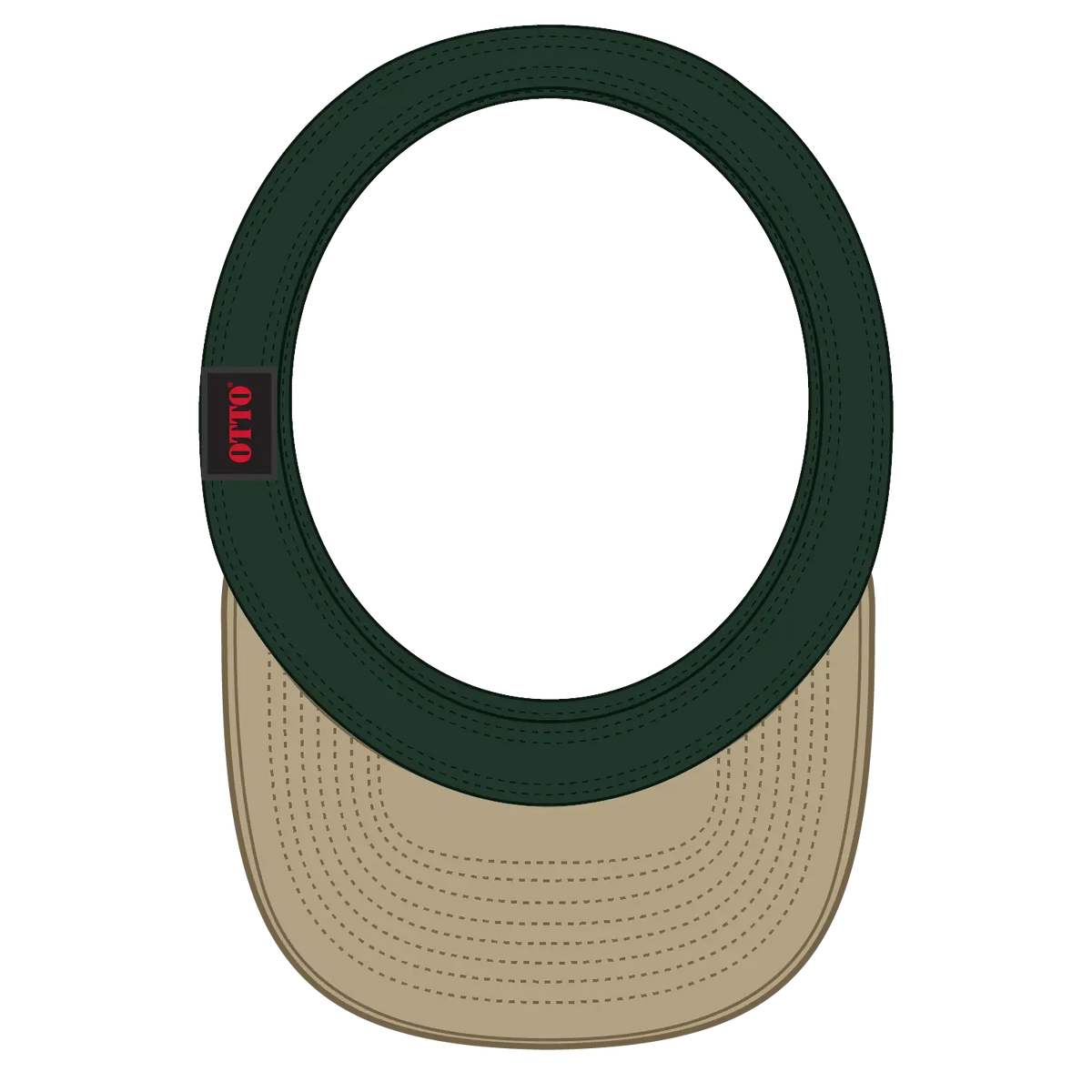Otto 15-280 ?Otto Flex’ Fitted Sun Visor - Kha/dk.grn - 6 1/2’’ - 7 5/8’’