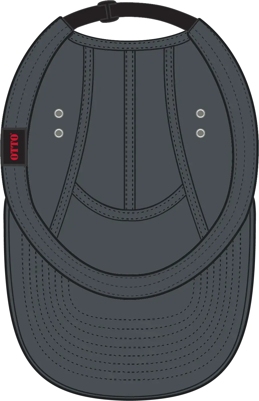 Otto 151-1098 5 Panel Camper Cap - Char. Gray - 6 1/2’’ - 7 5/8’’
