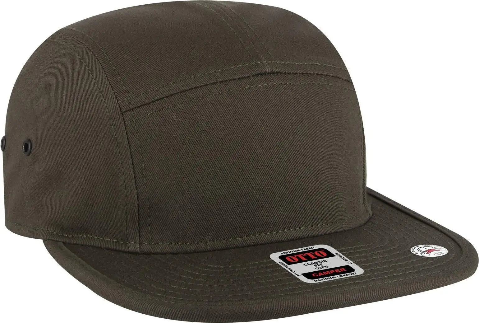 Otto 151-1098 5 Panel Camper Cap - Dk. Ol. Green - 6 1/2’’ - 7 5/8’’