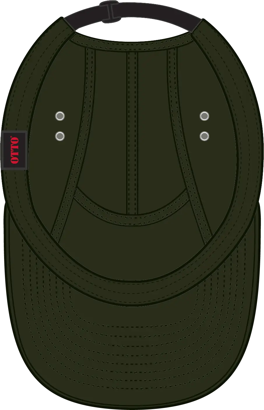 Otto 151-1098 5 Panel Camper Cap - Dk. Ol. Green - 6 1/2’’ - 7 5/8’’