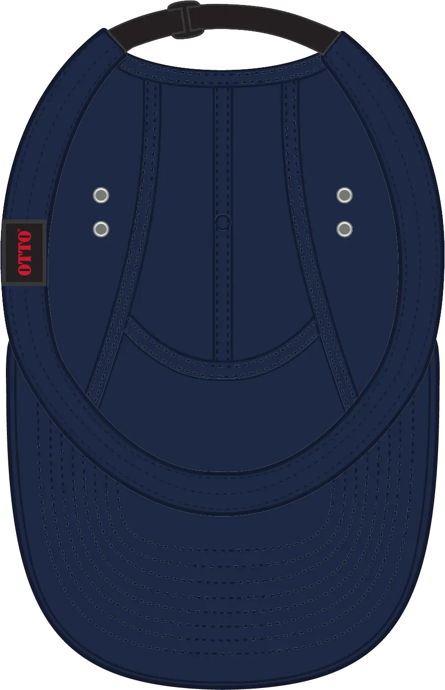 Otto 151-1098 5 Panel Camper Cap - Navy - 6 1/2’’ - 7 5/8’’