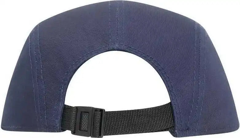 Otto 151-1098 Superior Cotton Twill Square Flat Visor W/ Binding Trim 5 Panel Camper Hat - Navy - one Size Fits Most